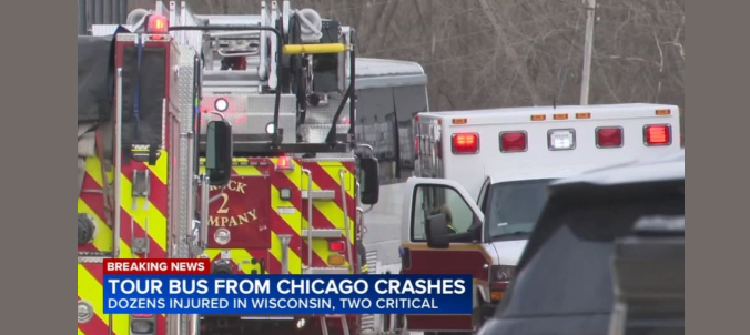 Accident, 41 Injuries ; North Suburban Man Charged After Wisconsin Bus Crash, Injures Dozens in Green Bay